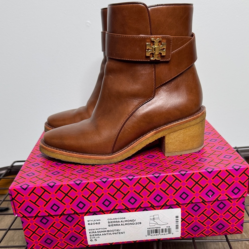 Tory Burch Tan Leather Heeled Boots